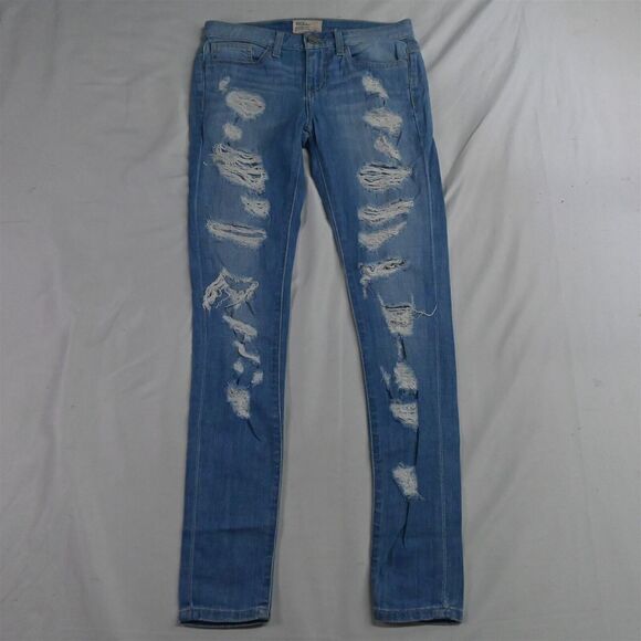 Buckle 25‎ Stella Skinny Light Wash Destroyed Stretch Denim Womens Jeans - Picture 1 of 9